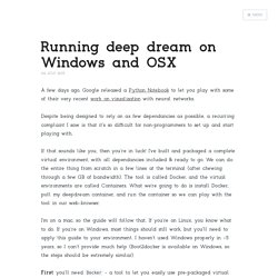 Running deep dream on Windows and OSX