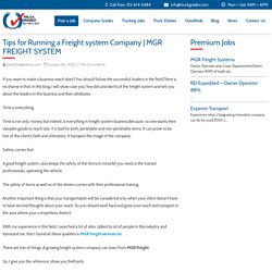 Tips for Running a Freight system Company