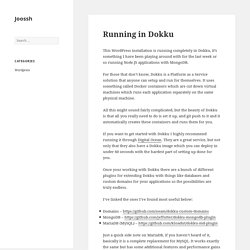 Running in Dokku - Joossh