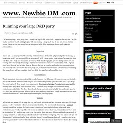 Running your large D&D party « www. Newbie DM .com
