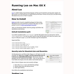 Running Lua on Mac OS X