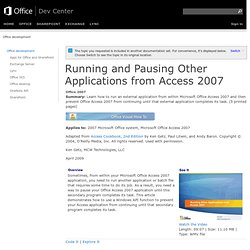 Running Other Applications from Access 2007