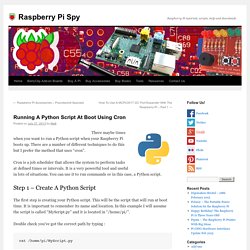 Running A Python Script At Boot Using Cron