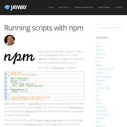 Running scripts with npm