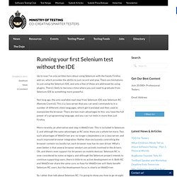 Running your first Selenium test without the IDE - Ministry of Testing