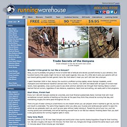 Running Warehouse: Run Like a Kenyan