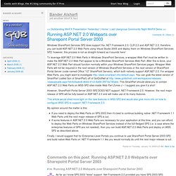 Running ASP.NET 2.0 Webparts over Sharepoint Portal Server 2003