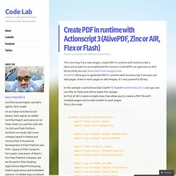 Create PDF in runtime with Actionscript 3 (AlivePDF, Zinc or AIR, Flex or Flash)