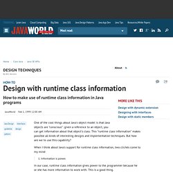 Design with runtime class information