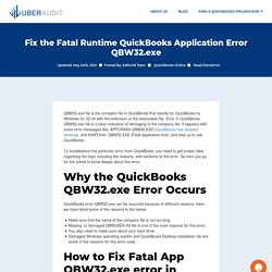 Fix the Fatal Runtime QuickBooks Application Error QBW32.exe