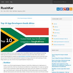 Top 10 App Developers South Africa