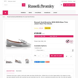 Russell And Bromley BON BON Bow Trim Jewel Heel Flat Shoes