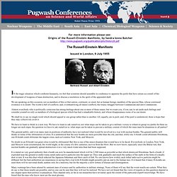 Russell-Einstein Manifesto