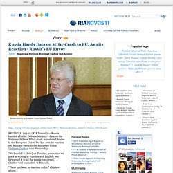 Russia Hands Data on MH17 Crash to EU, Awaits Reaction - Russia's EU Envoy