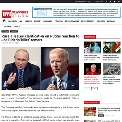 Russia issues clarification on Putin's reaction to Joe Biden's 'killer' remark
