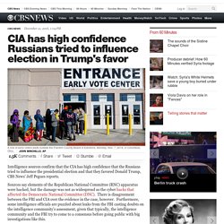 12/12/16: CIA has high confidence Russians tried to influence election in Trump's favor