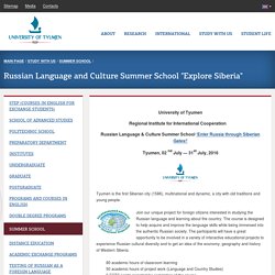 Russian Language and Culture Summer School "Explore Siberia"
