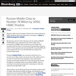 Russian Middle Class to Number 74 Million by 2050, HSBC Predicts