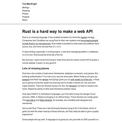 Rust is a hard way to make a web API - macwright.com