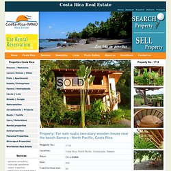 For sale ​​rustic two-story wooden house near the beach Samara - North Pacific, Costa Rica - Properties: Houses / Mansions - Costa Rica Real Estate