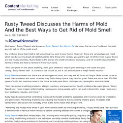 Rusty Tweed Discusses the Harms of Mold And the Best Ways to Get Rid of Mold Smell