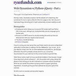 Web Dynamism w/Python+jQuery - Part 1