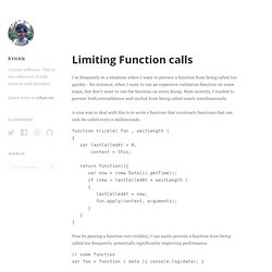 Limiting Function calls