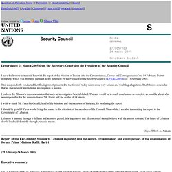 UN Report on Hariri Assassination