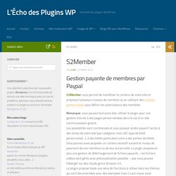 Gestion payante de membres par Paypal
