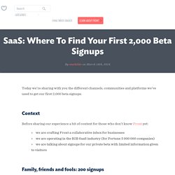 SaaS: Where To Find Your First 2,000 Beta Signups · Front