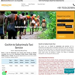 Book Kochi to Pamba Taxi Service