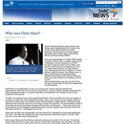 Who was Chris Hani? :Friday 30 January 2015