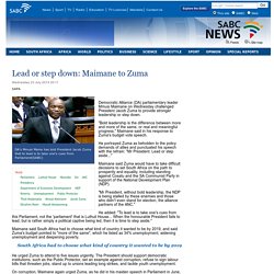 Lead or step down: Maimane to Zuma:Wednesday 23 July 2014