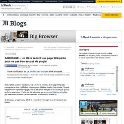 SABOTAGE – Un élève réécrit une page Wikipédia pour ne pas être accusé de plagiat