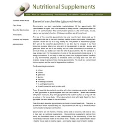 Essential saccharides (glyconutrients)