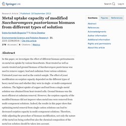 Metal uptake capacity of modified Saccharomyces pastorianus biomass from different types of solution