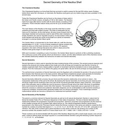 Sacred Geometry of the Nautilus Shell