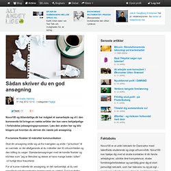 Sådan skriver du en god ansøgning