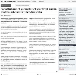 Sadattuhannet suomalaiset saattavat kärsiä matala-asteisesta tulehduksesta - Hyvinvointi - Päivän lehti - Helsingin Sanomat