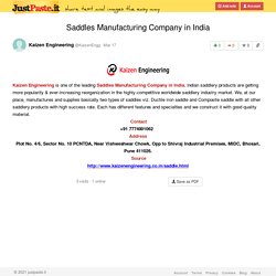 Saddles Manufacturing Company in India