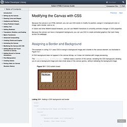 Safari HTML5 Canvas Guide: Modifying the Canvas with CSS