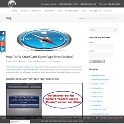 Fix Safari Can’t Open Page Error On Mac