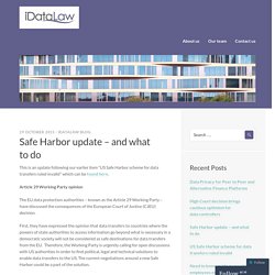 Safe Harbor update – and what to do