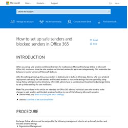 How to set up safe senders and blocked senders in Office 365