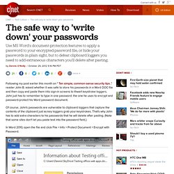 The safe way to 'write down' your passwords