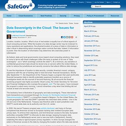 Data Sovereignty in the Cloud: The Issues for Government