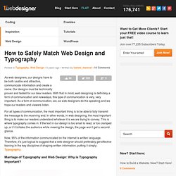 How to Safely Match Web Design and Typography