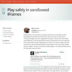 Play safely in sandboxed IFrames