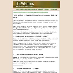 Safety of Plastic Food and Drink Containers
