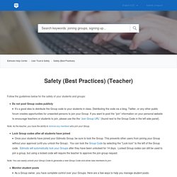Safety (Best Practices) (Teacher) – Edmodo Help Center